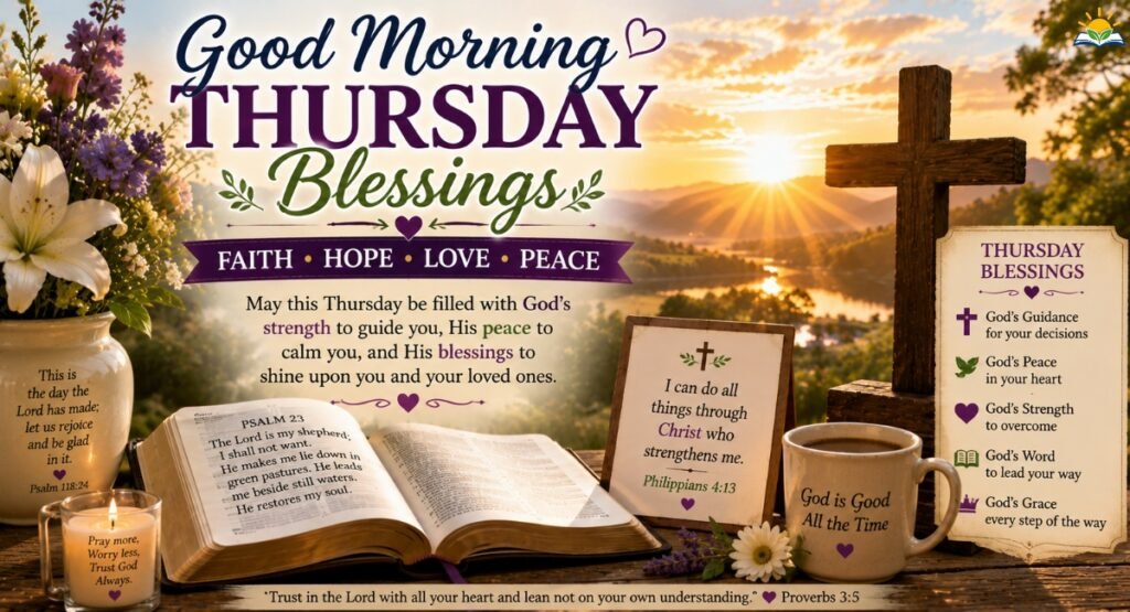 Faith-filled Thursday blessings, Bible verses, and Christian morning messages