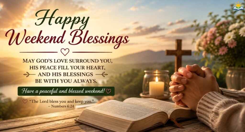 Happy weekend blessings and prayer messages for peace and spiritual comfort