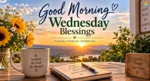 Good Morning Wednesday Blessings with a peaceful sunrise