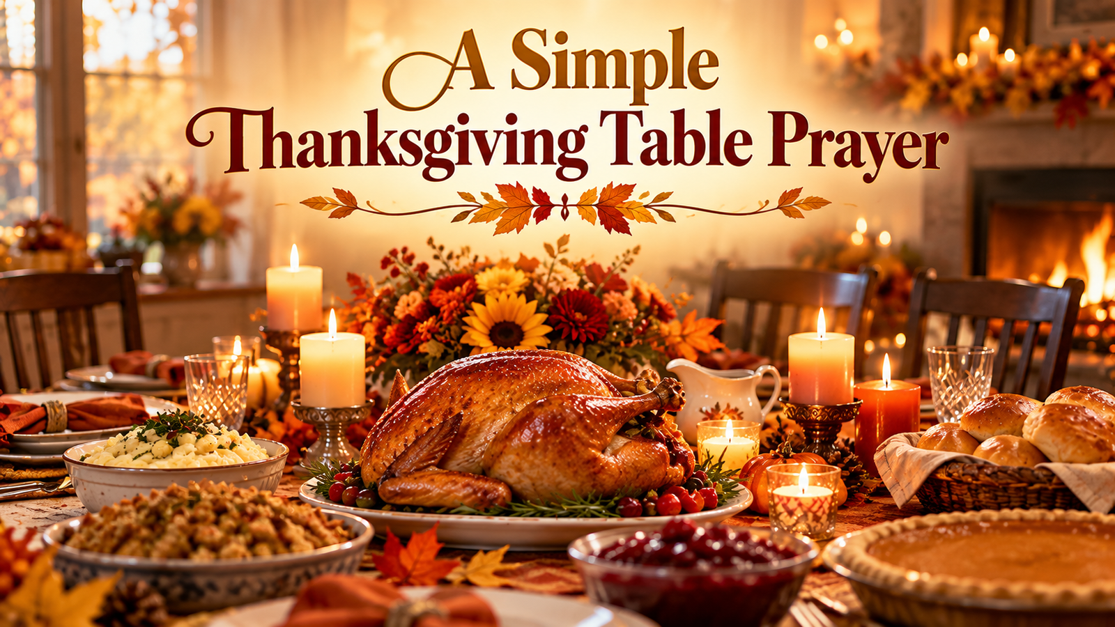 Simple Thanksgiving blessings table prayer for dinner