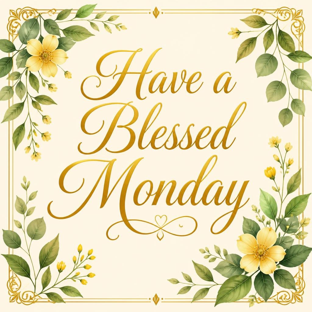 Monday blessing card with an encouraging message