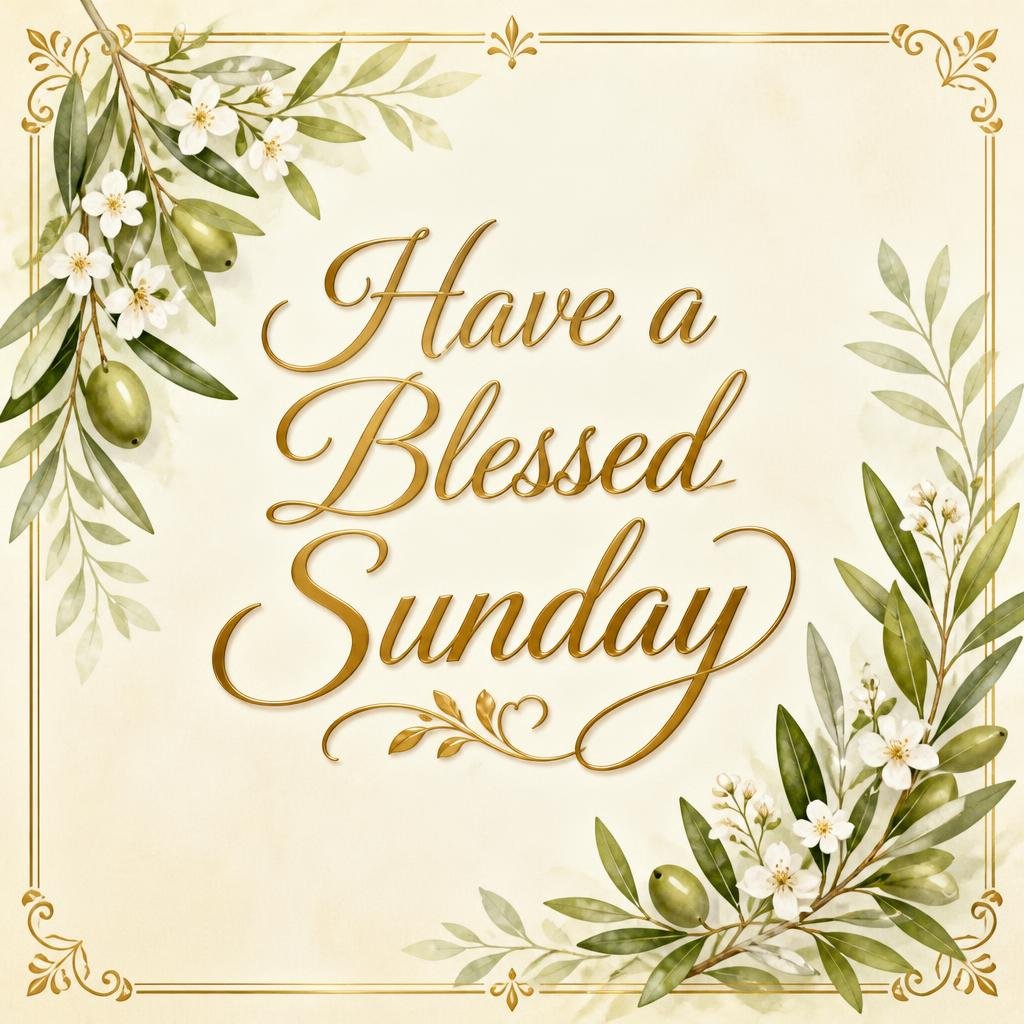 Sunday blessing card with a warm message