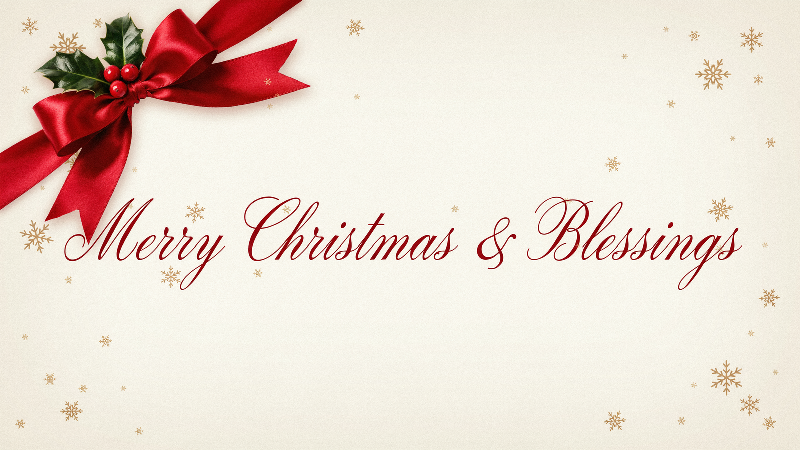 Christmas blessing card with warm holiday message