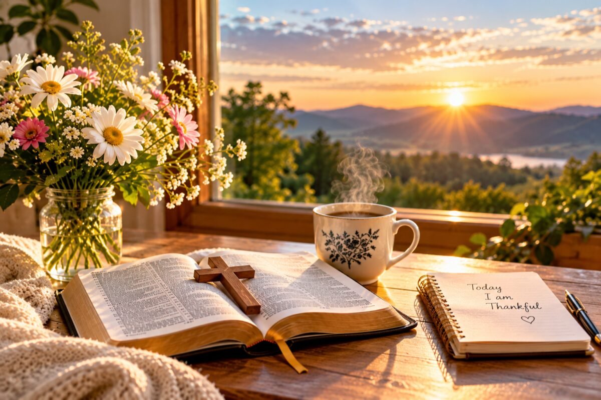 A peaceful bedside setting for an evening prayer for healing and rest